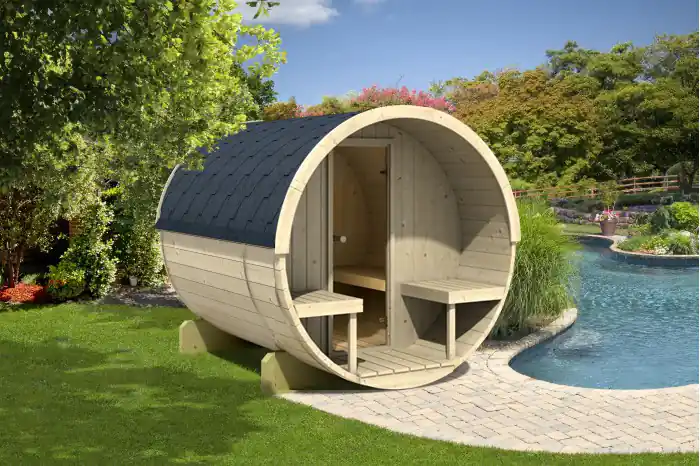 Fass-Sauna 820, 200 x 250 cm Markenware