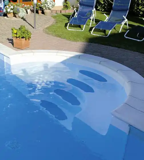 Versand Am Gleichen Tag Swimtec GFK Treppe 3,0m Grau, weiß