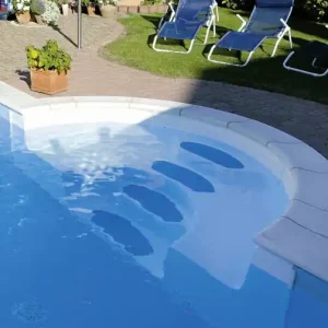 Swimtec GFK Treppe 3,0m 													 																																																																																																																																																																																																														Granit, 															weiß Schnäppchen