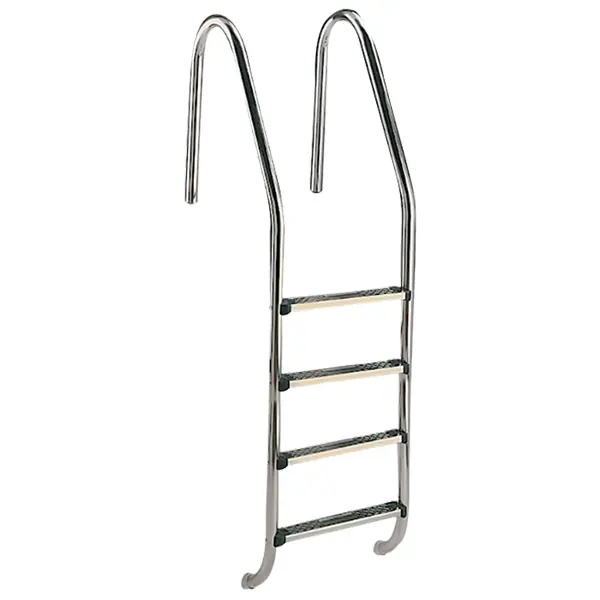 Schwimmbad Leiter Deluxe V4A weite Holmausladung 4 Stufen, bis 1,50 m Top-Angebot