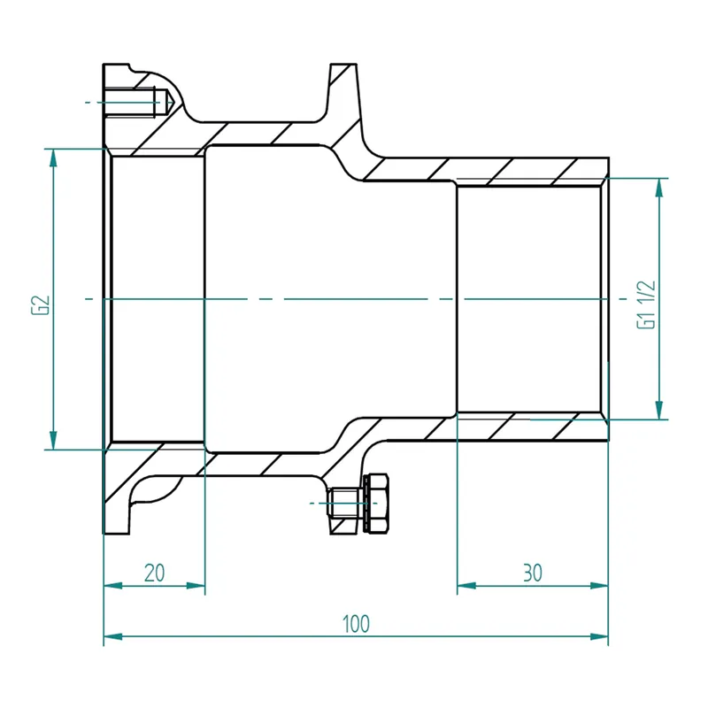 Sale Lahme Wanddurchführung G1 1/2 IG x G1 1/2 IG, Fliesenbecken, 300 mm, Rotguß