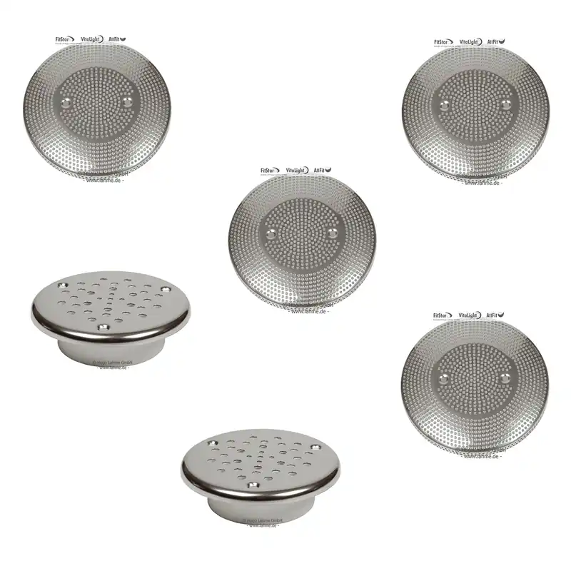 Zertifiziert Lahme Combi Whirl Wandmassageanlage V4A Anschlußsatz Fliesen-, Folien- und Betonbecken, Bronze, DIN-EN-Konform, 4-fach
