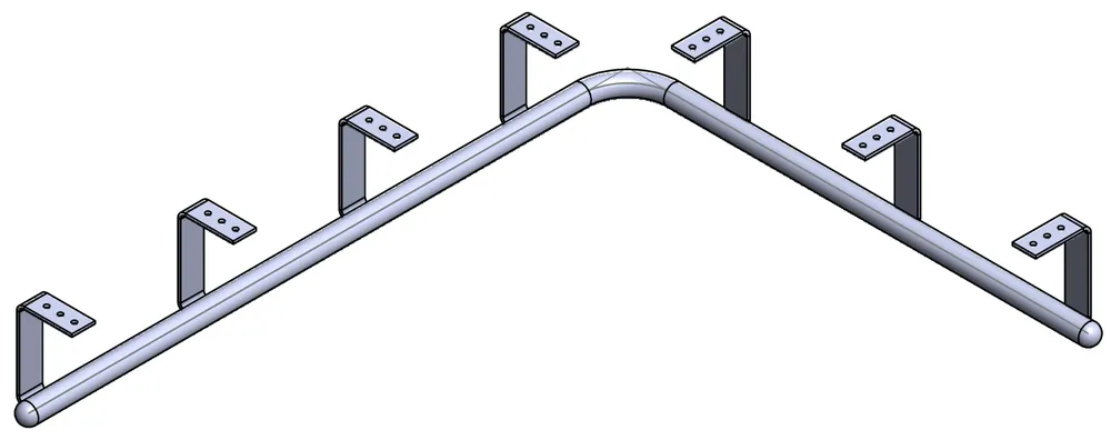 Aktuell Rohrbahn Jäger PRO 250 23 cm, 600 x 1500 mm, links gekurvt