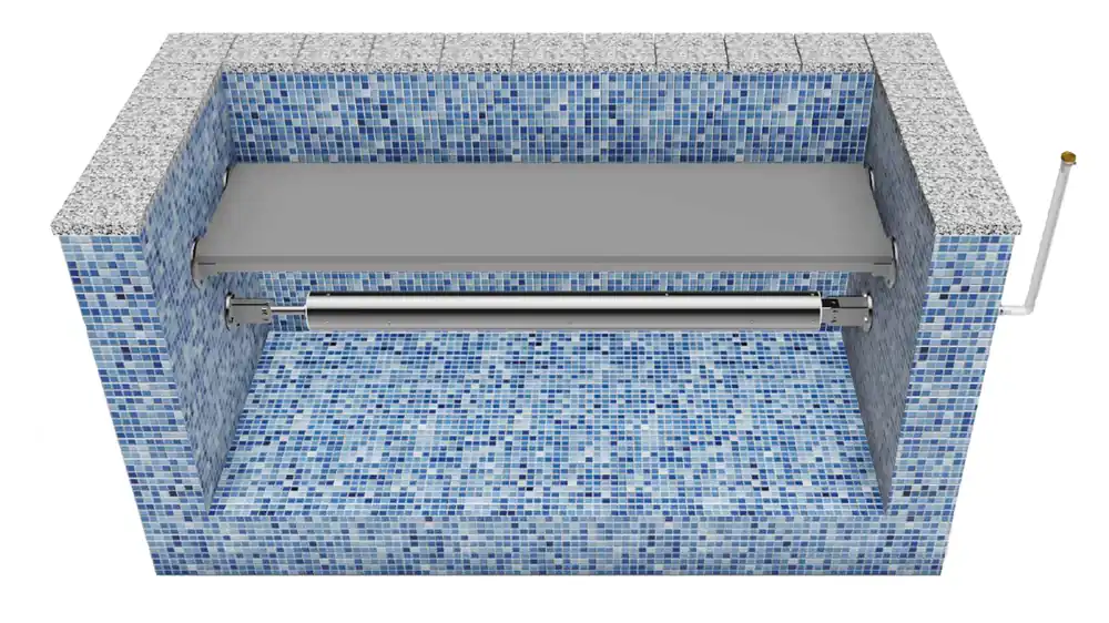 Versand Am Gleichen Tag Schwimmbecken Unterflurrsitzbank Stehstufe einseitig Kunststoff 4,0 m