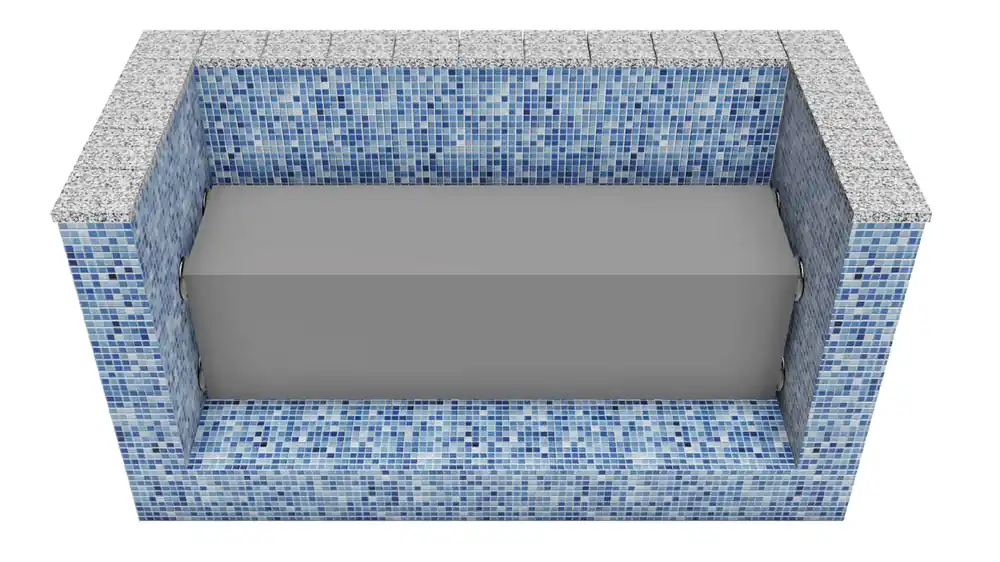 Waterbeck Unterflurgestell Spannfüße zum Klemmen Kunststoffverkleidung bis 6,0m Finale Aktion