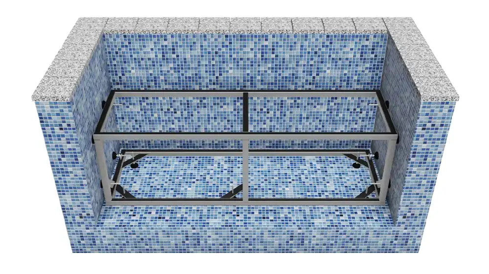 Waterbeck Unterflurgestell Spannfüße zum Klemmen Rahmen bis 6,0m Knallerangebot