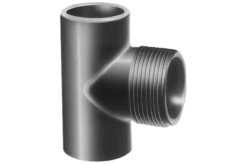 T-Stück mit Außengewinde d= 50 mm + 1 1/4" AG + 50 mm Preisreduziert