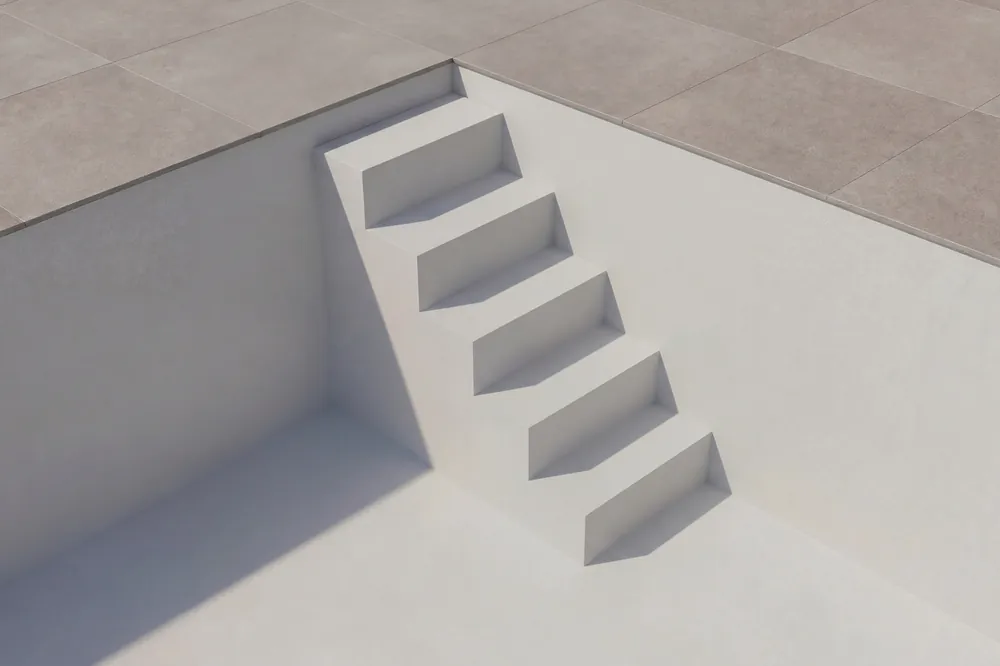 Günstig Upper Class Pooltreppe Komfort für Styroporpools 3,0 m, Sitzbank links