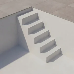 Echt Upper Class Pooltreppe Komfort für Styroporpools 4,0 m, Sitzbank links
