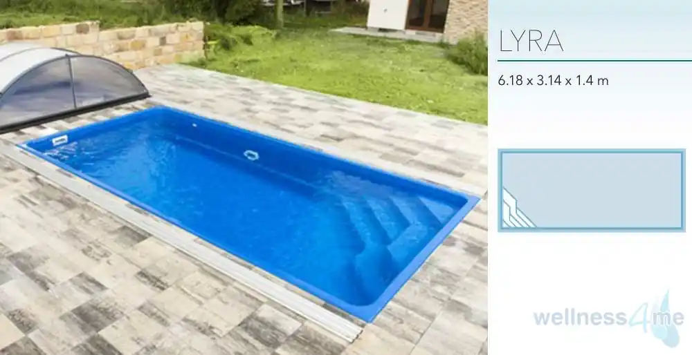 GFK Pool Lyra 6,18 x 3,14 x 1,4 Rechteck Glasfaser Becken Mega-Angebot