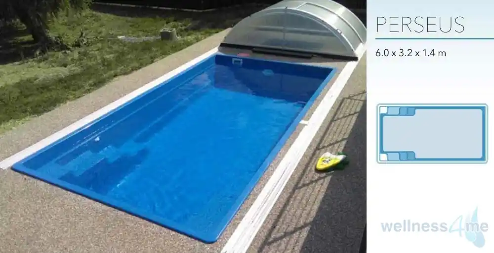 Angebot GFK Pool Perseus 6,0 x 3,2 x 1,4 Rechteck Glasfaser Becken