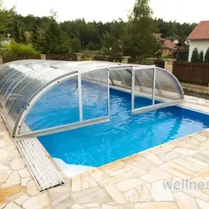 Poolüberdachung Klassik mit Fronttür in Anthrazit Direkt Vom Hersteller