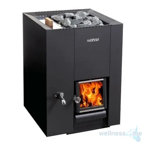Billig Sauna Holzofen Harvia Linear 22 GreenFlame mit Wassertank