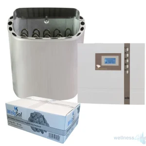 Well Solutions Saunaofen Edelstahl Next 9 kW | Saunasteuerung Econ 1 | inklusive Saunasteine Online Kaufen