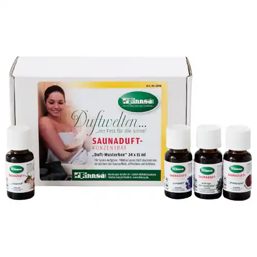 Saunaduftbox - Zum Testen oder Verschenken - 24 Düfte á 15 ml Wochenendangebot